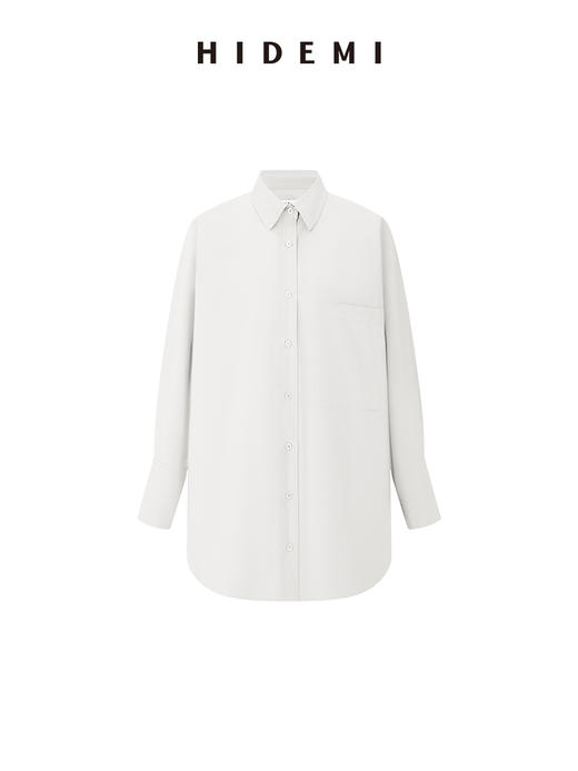 HIDEMI宽松蝙蝠袖翻领大廓形衬衫 商品图13