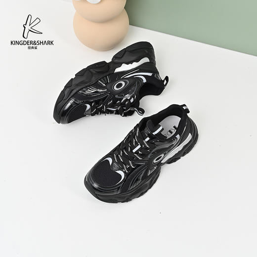 2024经典鲨春季新款时尚厚底百搭潮流老爹鞋男KW250-D14011 商品图1