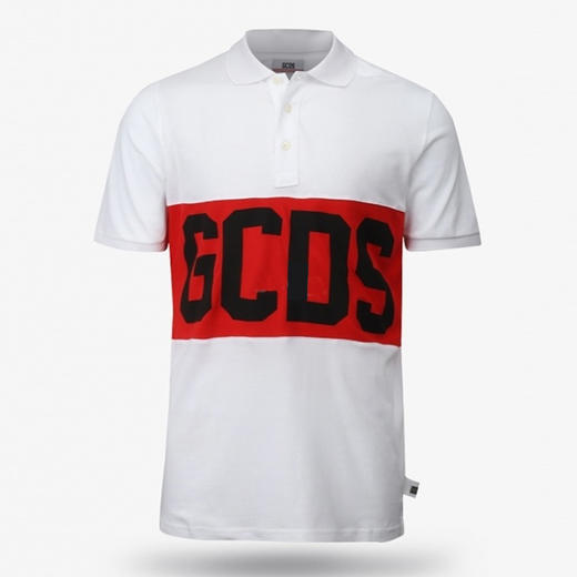 GCDS 男士字母徽标印花棉质短袖polo衫 白色 ACC94U020078 WHITE 商品图0