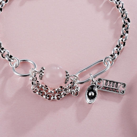 子佩集S925银串珠复古手链【TSB0001-25】粉水晶手链2402 商品图3