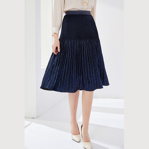 乔万尼重工烫银压褶半身裙EM1D127 商品图1