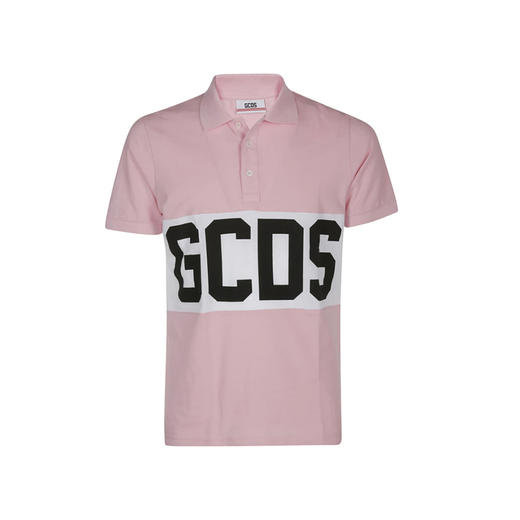 GCDS 男士字母徽标印花棉质短袖polo衫 粉色 ACC94U020078 PINK 商品图0