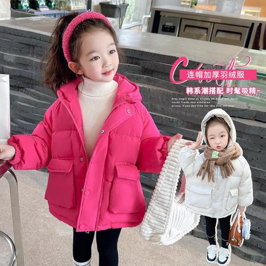 韩国儿童装女童冬装糖果色羽绒服保暖不透风外套童装大衣 商品图3