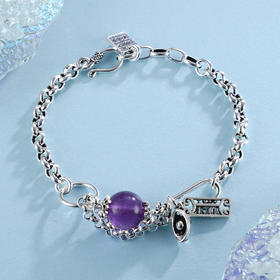 子佩集S925银串珠复古手链【TSB0001-25】紫水晶手链2402