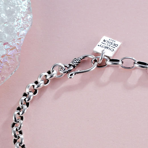 子佩集S925银串珠复古手链【TSB0001-25】粉水晶手链2402 商品图4