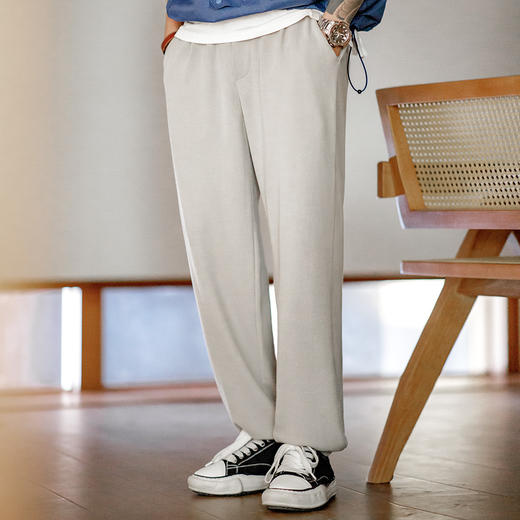 马登工装 美式休闲Easypants华夫格卫裤运动莫代尔垂感直筒裤男春 商品图4