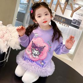 女童网纱卫衣套装2024春季新款韩版两件套一件代发洋气网红童装潮