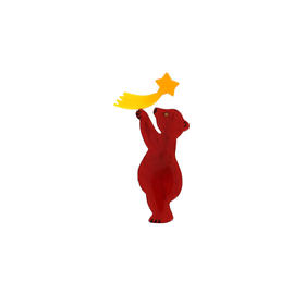 北京仓｜Bijoux Pavone-Amaranth and yellow Star Bear-许愿熊 棕红色 胸针［法国设计师］
