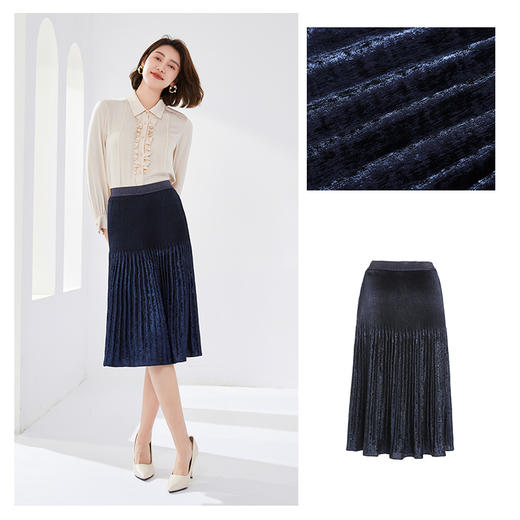 乔万尼重工烫银压褶半身裙EM1D127 商品图2