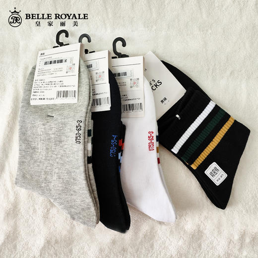 【39元5双，数量拍5】优待源选捡漏秋冬棉袜羊毛纯棉男款女款袜子YXMW118中筒袜 商品图4