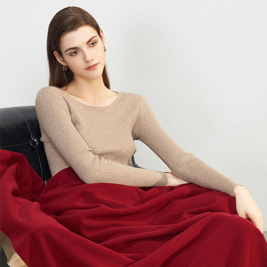 【纯色包边羊绒毯】羊绒世家100%山羊绒毯午睡沙发空调毯子 商品图2