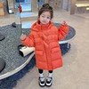 韩国儿童装女童冬装羊角扣纯色羽绒服保暖不透风外套大衣 商品缩略图0