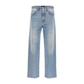 GCDS 男士涂鸦徽标印花米棉质休闲牛仔裤 蓝色 FW23M35000155