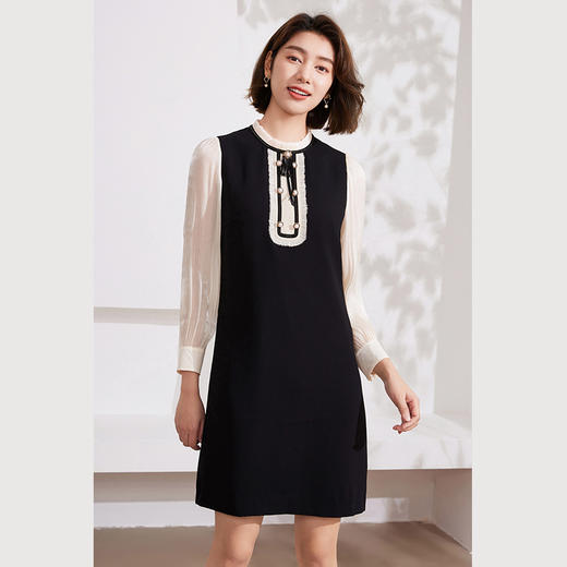 乔万尼贵气感撞色设计小香风连衣裙EM1E110 商品图2