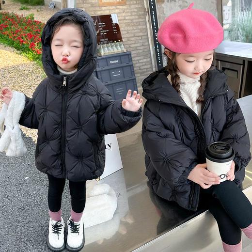 韩国儿童装女童冬装后背大蝴蝶结羽绒服不透风外套洋气童装潮 商品图3