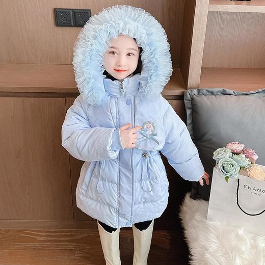 女童艾莎公主棉衣冬装洋气外套宝宝儿童爱莎棉袄童装大衣 商品图0