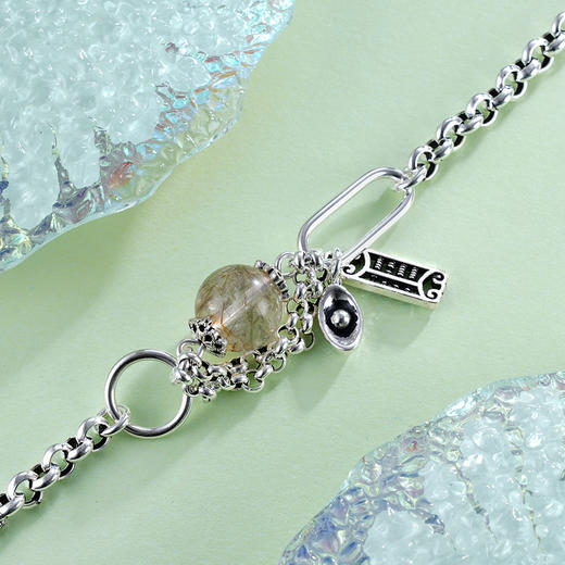 子佩集S925银串珠复古手链【TSB0001-25】发晶手链2402 商品图2