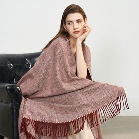 【纯羊绒人字纹羊绒毯】羊绒世家100%山羊绒羊绒毯舒适保暖空调保温毯子