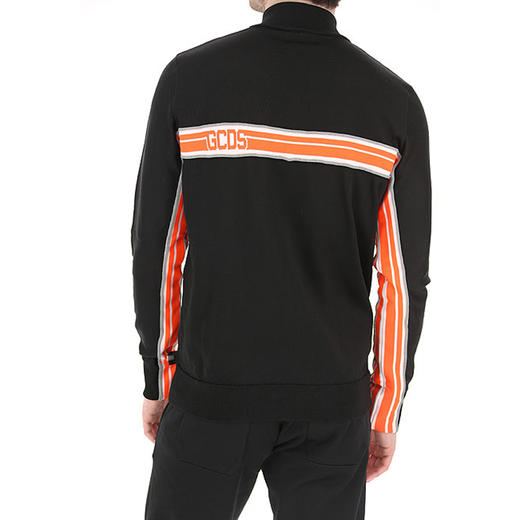 GCDS 男士字母徽标提花拉链外套 黑色 ASS19M020012 ORANGE 商品图2