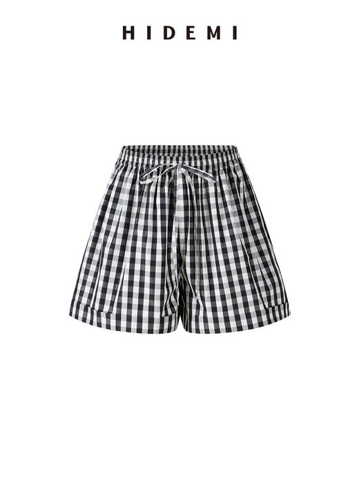 HIDEMI黑白格纹极简设计感长款风衣套装 商品图12
