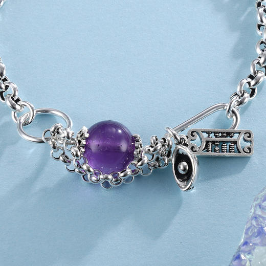 子佩集S925银串珠复古手链【TSB0001-25】紫水晶手链2402 商品图2