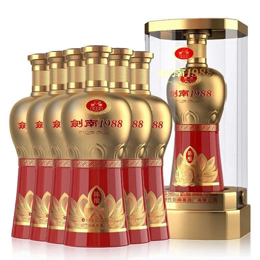 【单瓶83.1】2022-2023年剑南1988陈酿（金） 浓香型白酒 52度  500ml*6（无原箱） 商品图0