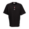 GCDS 男士外星人徽标贴花棉质短袖T恤 黑色 FW23M13067302 商品缩略图0