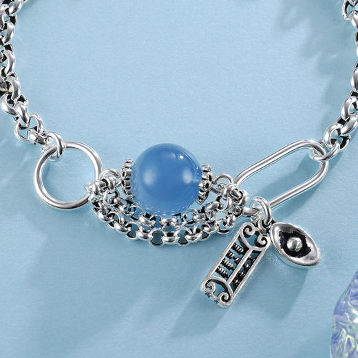 子佩集S925银串珠复古手链【TSB0001-25】海蓝宝手链2402 商品图2