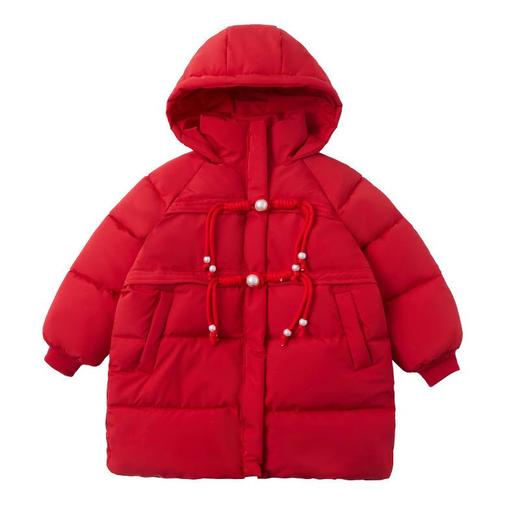 女童国风盘扣年服棉衣冬装洋气外套宝宝中长款大衣儿童童装潮 商品图4