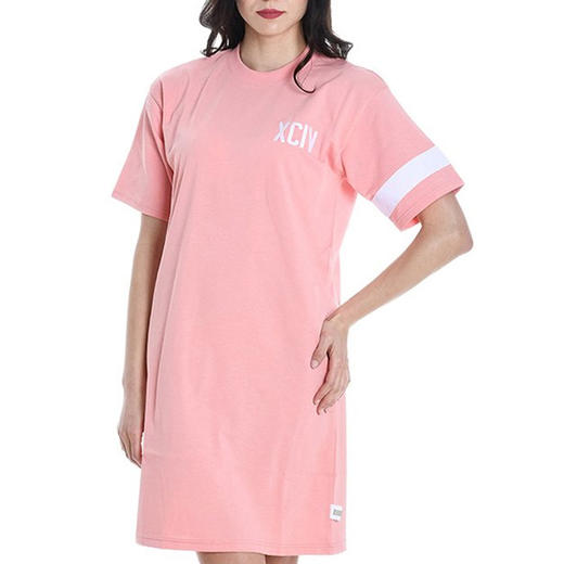 GCDS 女士字母徽标印花短袖裙子 粉色 ACC94W020076 PINK 商品图1