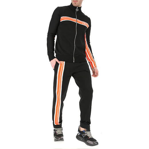 GCDS 男士字母徽标提花拉链外套 黑色 ASS19M020012 ORANGE 商品图3