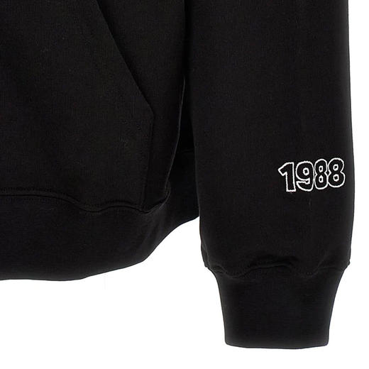 GCDS 男士涂鸦徽标印花棉质连帽卫衣 黑色 FW23M10066702 商品图3