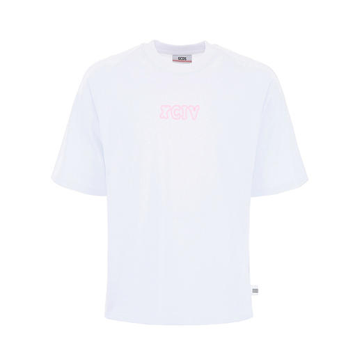 GCDS 男士徽标印花棉质圆领短袖T恤 白色 ASS19M020045 WHITE 商品图0