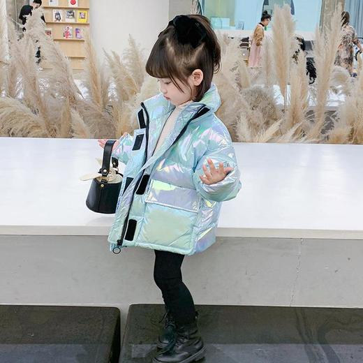 韩国儿童装女童春冬装棉衣亮色羽绒服加绒保暖不透风外套 商品图1