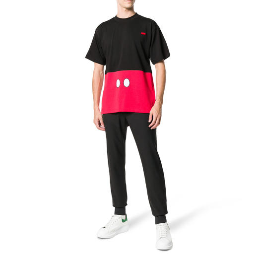 GCDS 男士字母徽标刺绣棉质圆领短袖T恤 黑色 AFW19M02DY07 NERO 商品图3