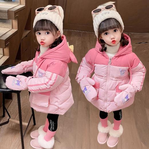 女童卡通手套棉衣棉衣冬装洋气外套宝宝儿童棉袄童装大衣 商品图2