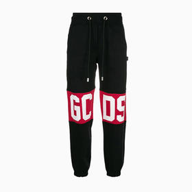 GCDS 女士字母徽标印花棉质休闲运动裤 黑色 ACC94U030037 BLACK