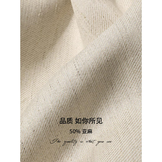 COCOBELLA静奢风高腰捏褶亚麻西裤九分哈伦裤休闲裤PA3019-2 商品图3