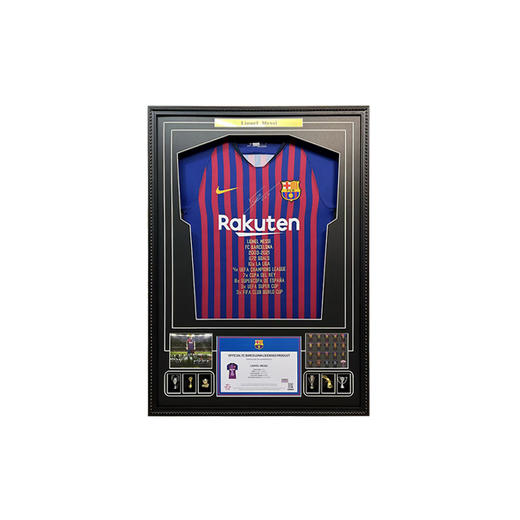 收藏系列 梅西 巴萨生涯荣誉 限量版 亲笔签名球衣 商品图0