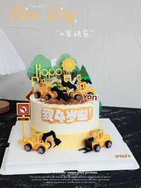 欢乐挖机款式一（周岁蛋糕）