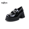 Safiya/索菲娅2024春季小个子增高英伦漆皮高跟厚底乐福鞋 SF41112406 商品缩略图6