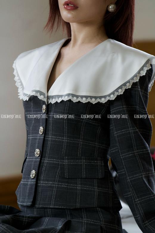 【门店同款】ENJOY春季格纹撞色领半裙套装 155945308 商品图7