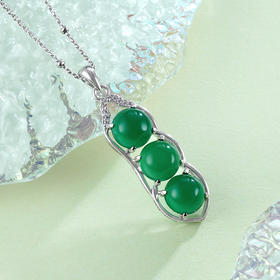 子佩集925银玉髓吊坠【DZB007738】绿玉髓(不含链)豆角2402