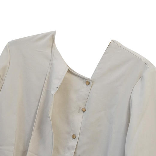 VIVIAN LIU薇薇安刘QD2253001秋女装新款斜领口飘带弹力雪纺衬衫 商品图2