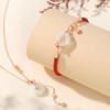 【平安喜鱼】S925银国潮平安扣和田玉锦鲤红绳手链【JHY-A000647M】 商品缩略图1