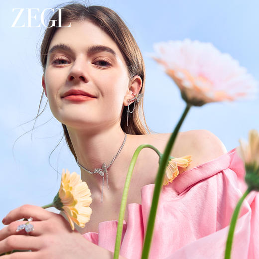 ZEGL设计师印象花园系列蜻蜓蝴蝶耳环耳夹女无耳洞耳骨夹小众耳饰 商品图2