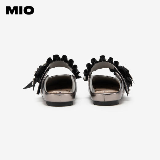 MIO米奥夏季厚底坡跟凉鞋蝴蝶结包头拖勃肯拖女鞋M242240101 商品图4