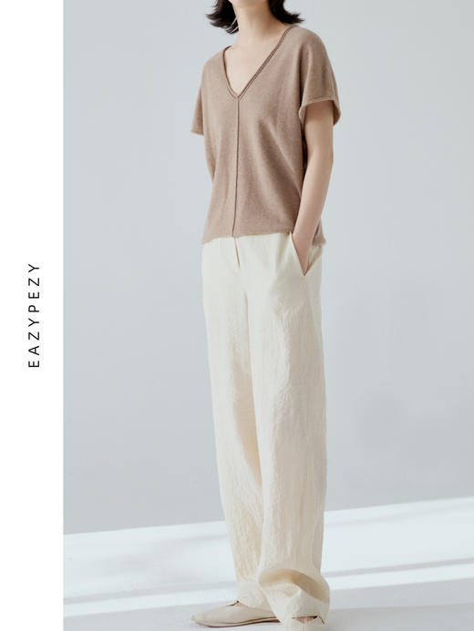 2024SS 15.38V领短袖羊绒衫 商品图3