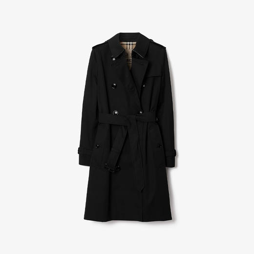 【二】BURBERRY 巴宝莉 女士肯辛顿版型 – 中长款 Heritage Trench 风衣 黑色 8079409 A1189 商品图0