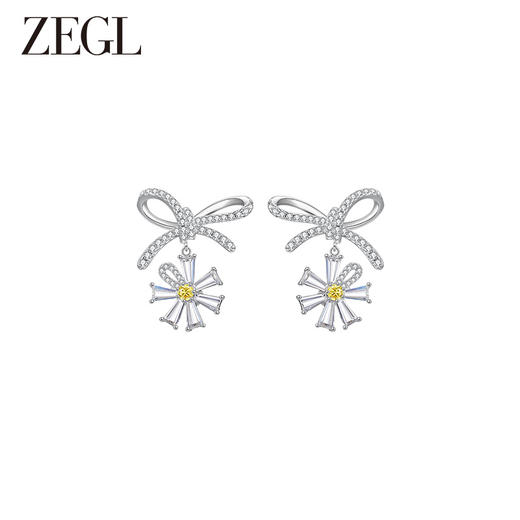 ZEGL设计师雏夏系列小雏菊耳环女蝴蝶结耳钉2024新款925银针耳饰 商品图0